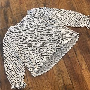 Zak & Rachel Balloon Sleeve Zebra Print Top